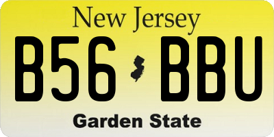NJ license plate B56BBU