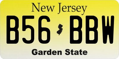 NJ license plate B56BBW