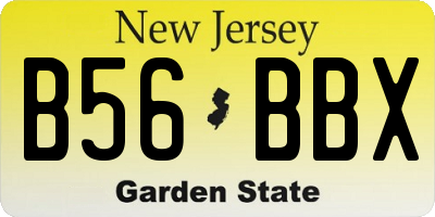 NJ license plate B56BBX