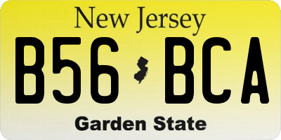 NJ license plate B56BCA