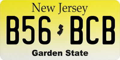 NJ license plate B56BCB