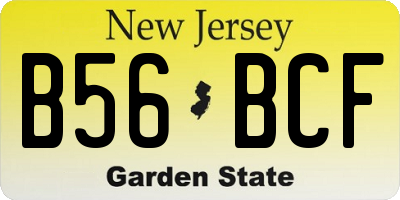 NJ license plate B56BCF