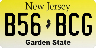 NJ license plate B56BCG