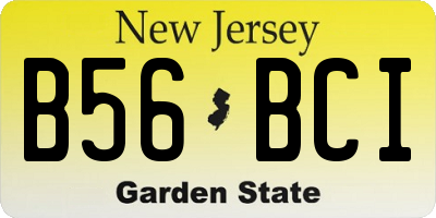 NJ license plate B56BCI