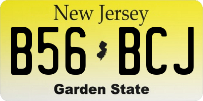 NJ license plate B56BCJ