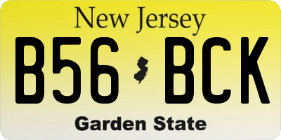 NJ license plate B56BCK