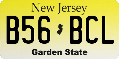 NJ license plate B56BCL