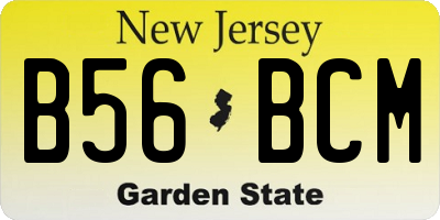 NJ license plate B56BCM