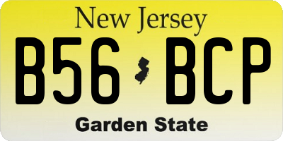 NJ license plate B56BCP