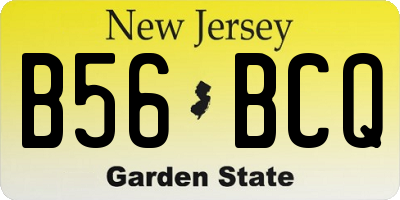 NJ license plate B56BCQ