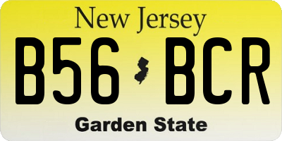 NJ license plate B56BCR