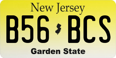 NJ license plate B56BCS