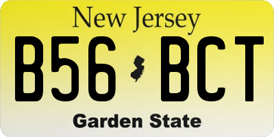 NJ license plate B56BCT