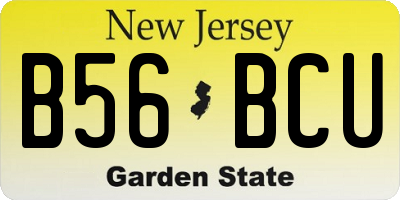 NJ license plate B56BCU