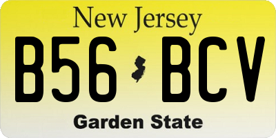 NJ license plate B56BCV