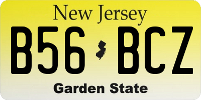 NJ license plate B56BCZ