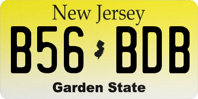 NJ license plate B56BDB