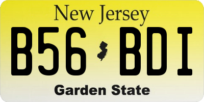 NJ license plate B56BDI
