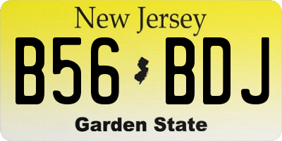 NJ license plate B56BDJ