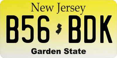 NJ license plate B56BDK