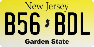 NJ license plate B56BDL
