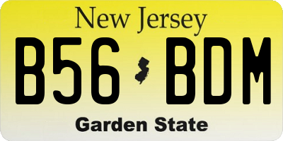 NJ license plate B56BDM