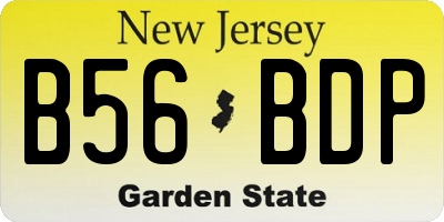NJ license plate B56BDP
