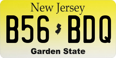 NJ license plate B56BDQ
