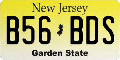 NJ license plate B56BDS