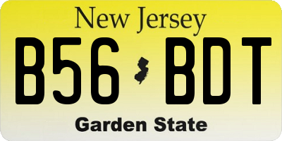 NJ license plate B56BDT