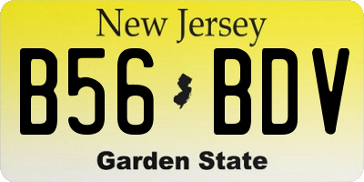 NJ license plate B56BDV