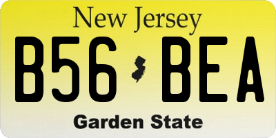 NJ license plate B56BEA