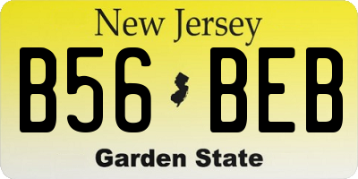 NJ license plate B56BEB