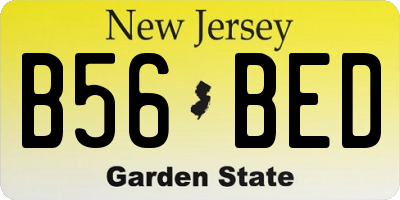 NJ license plate B56BED