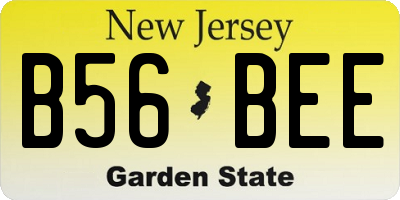 NJ license plate B56BEE