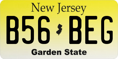 NJ license plate B56BEG