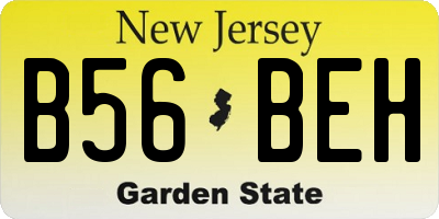 NJ license plate B56BEH