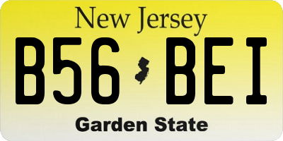 NJ license plate B56BEI