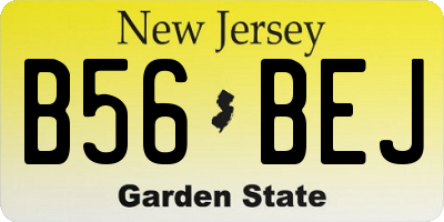 NJ license plate B56BEJ