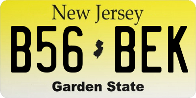 NJ license plate B56BEK