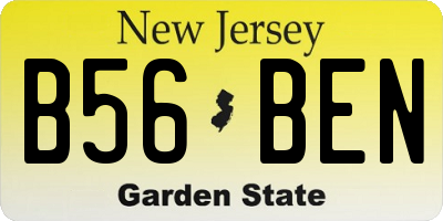 NJ license plate B56BEN