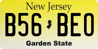 NJ license plate B56BEO
