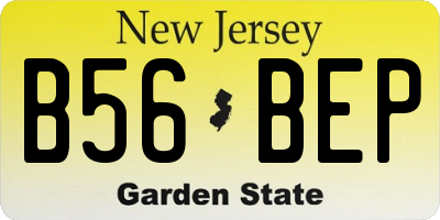 NJ license plate B56BEP
