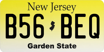NJ license plate B56BEQ