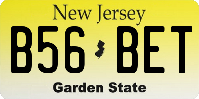 NJ license plate B56BET