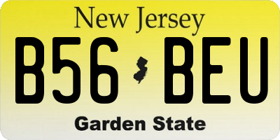 NJ license plate B56BEU