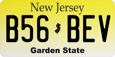 NJ license plate B56BEV