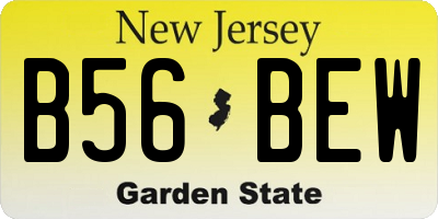 NJ license plate B56BEW
