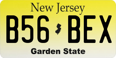 NJ license plate B56BEX