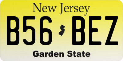 NJ license plate B56BEZ